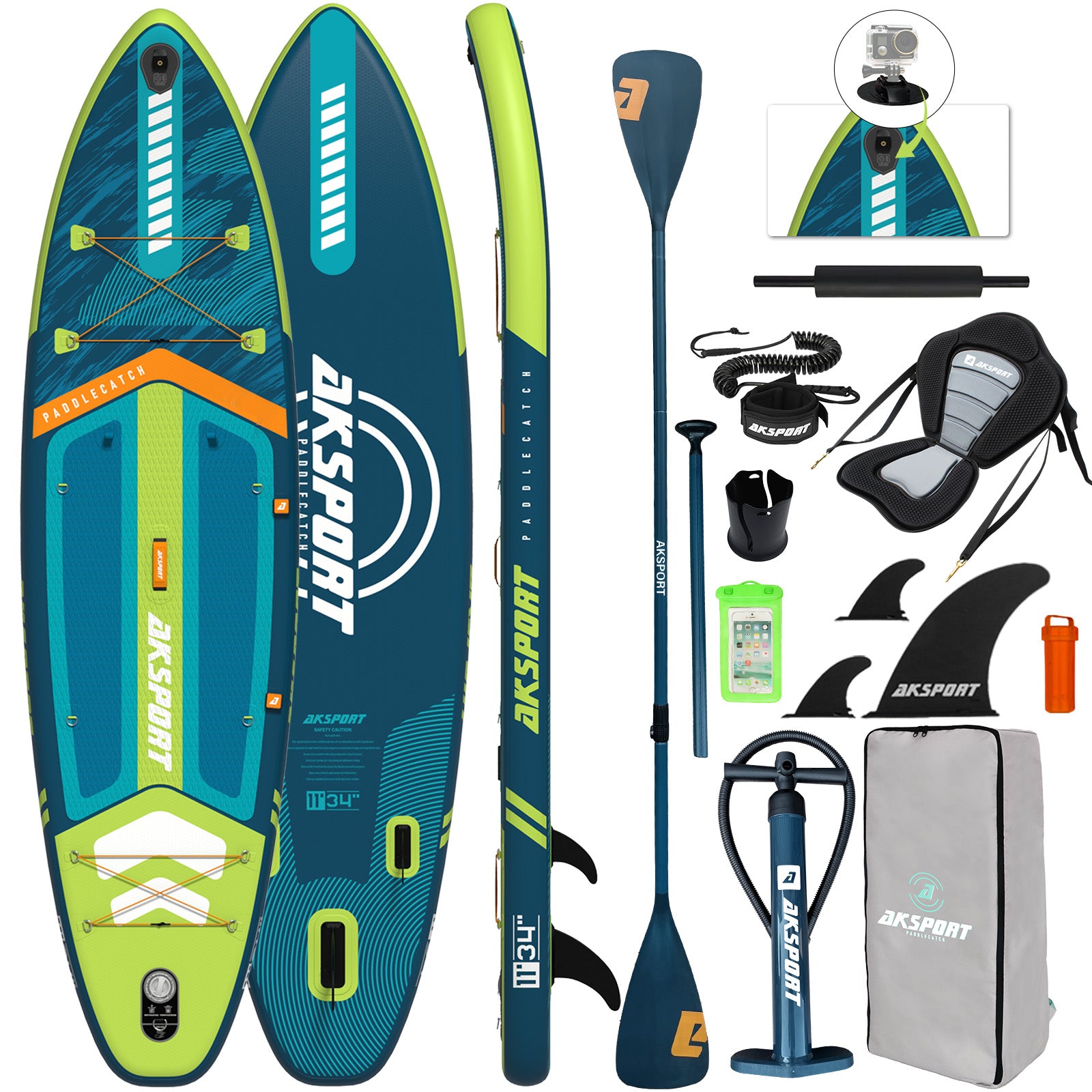 AKSPORT 11' Inflatable Stand Up Paddle Board