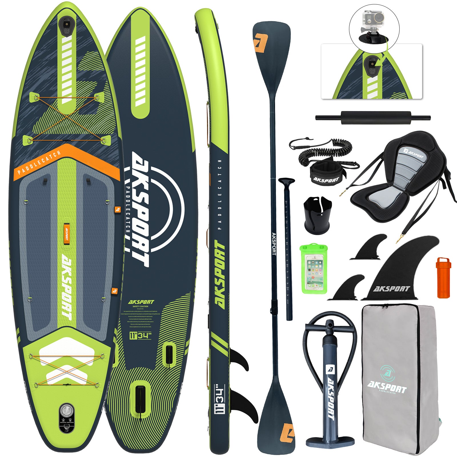 AKSPORT 11' Inflatable Stand Up Paddle Board