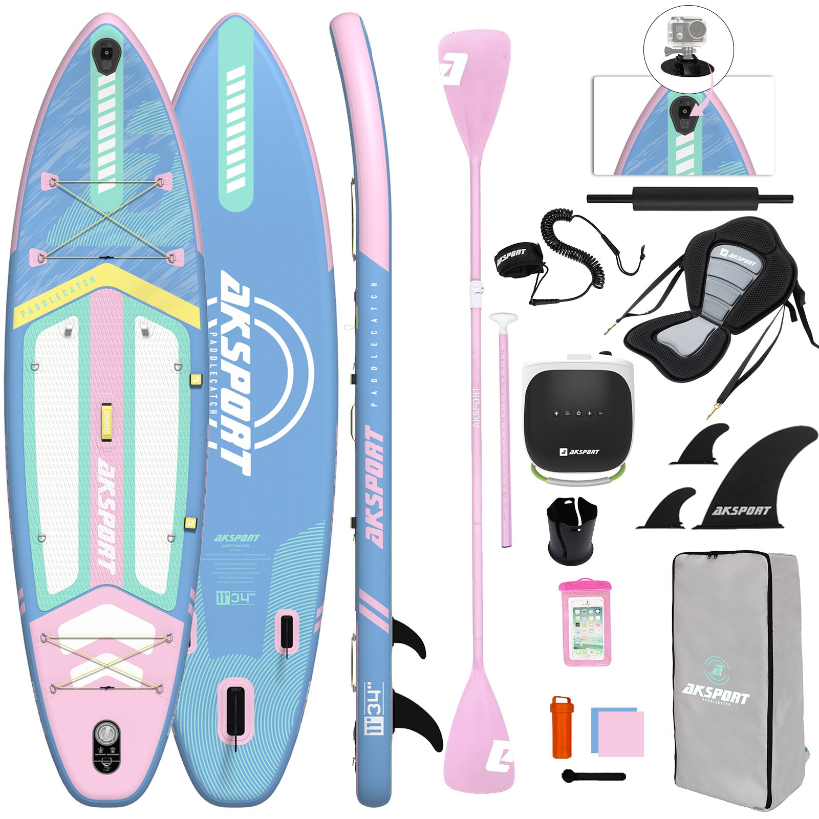 AKSPORT 11' Inflatable Stand Up Paddle Board