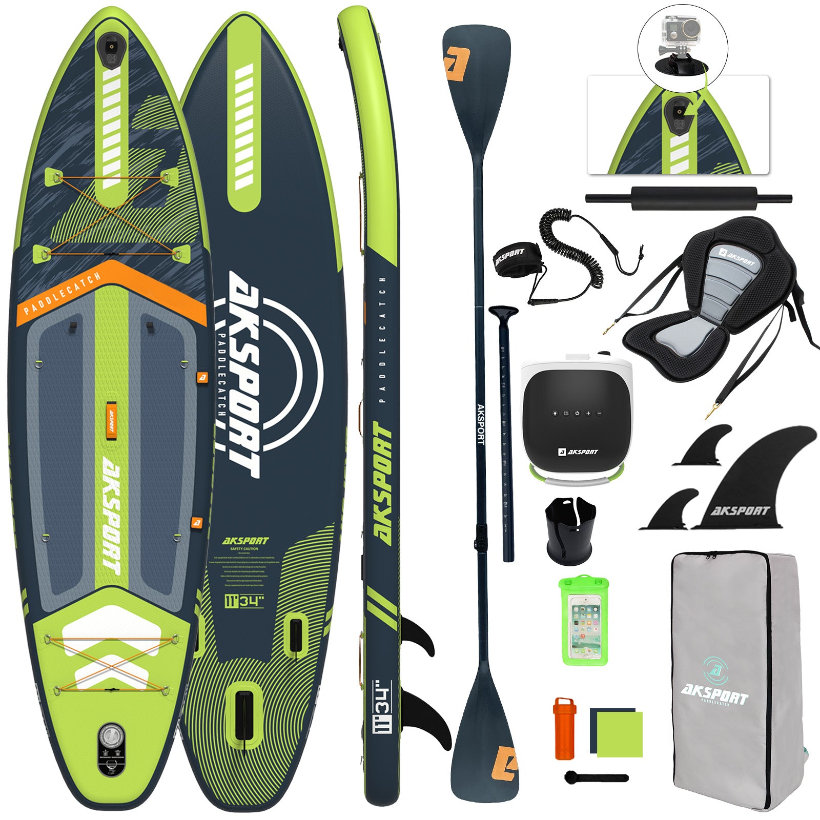 AKSPORT 11' Inflatable Stand Up Paddle Board