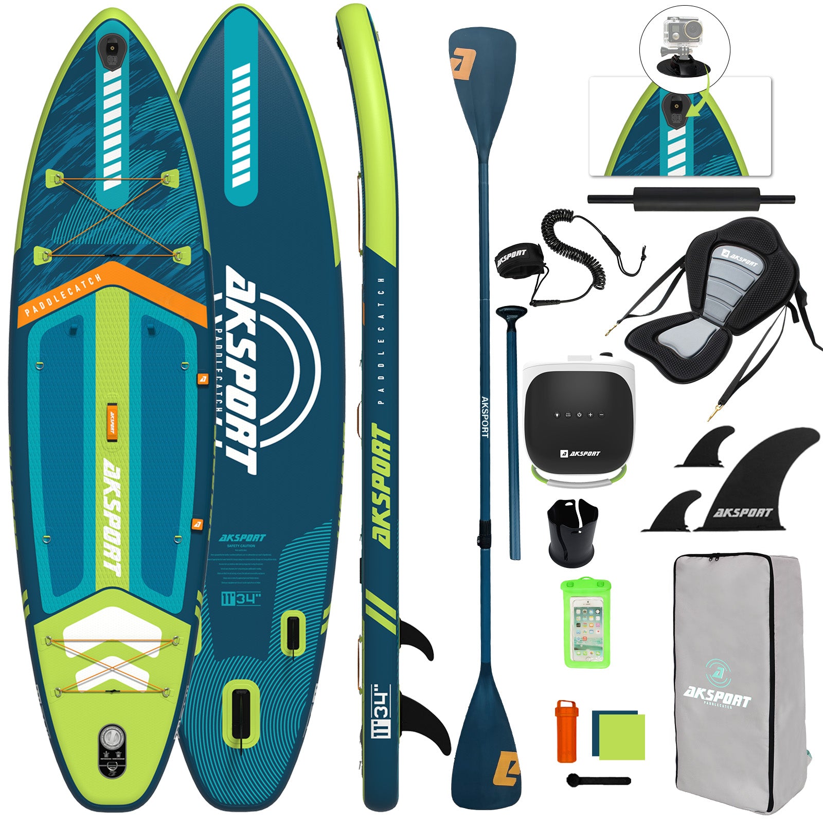 AKSPORT 11' Inflatable Stand Up Paddle Board