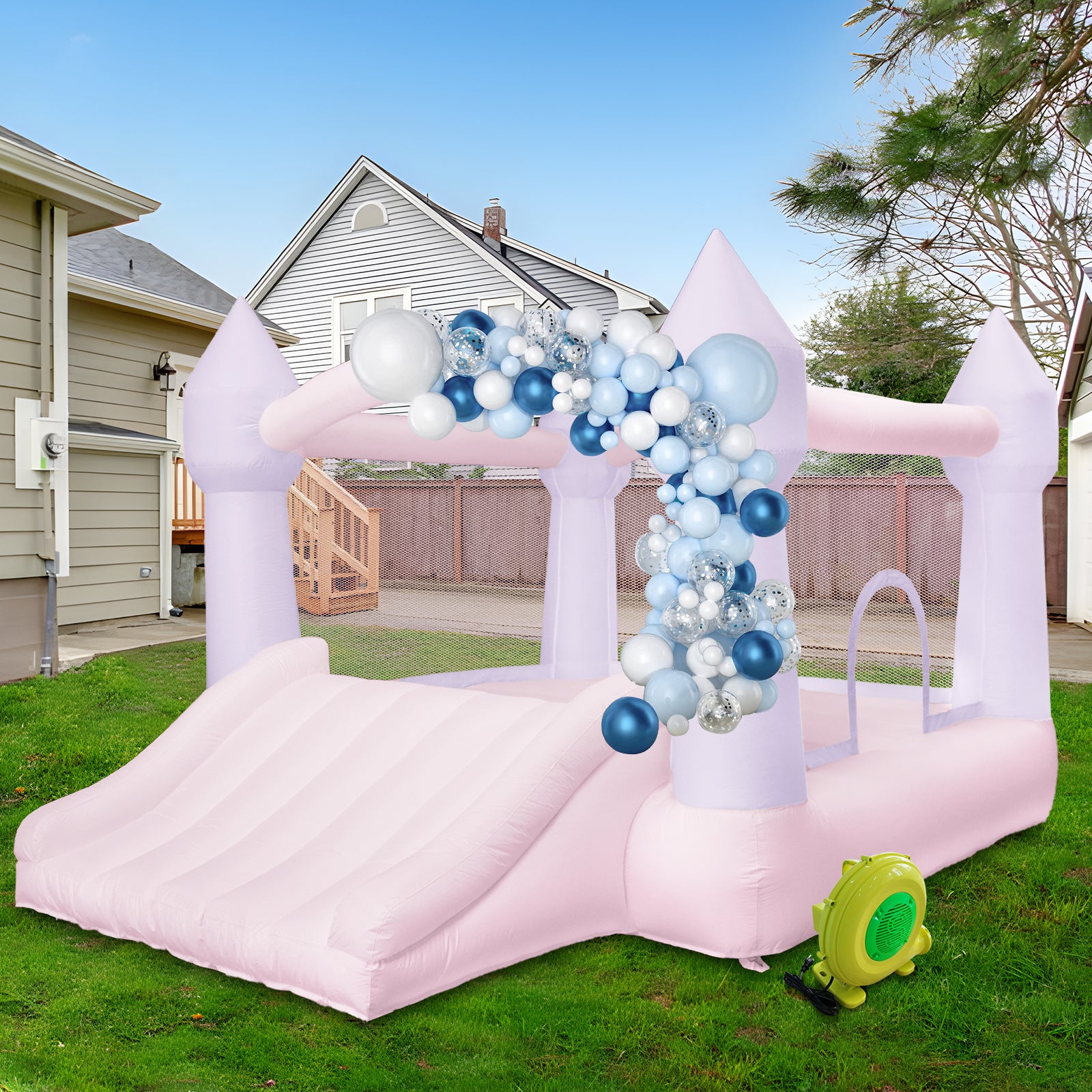 AKSPORT White Bounce House 11.97 * 8.98 * 7.15FT