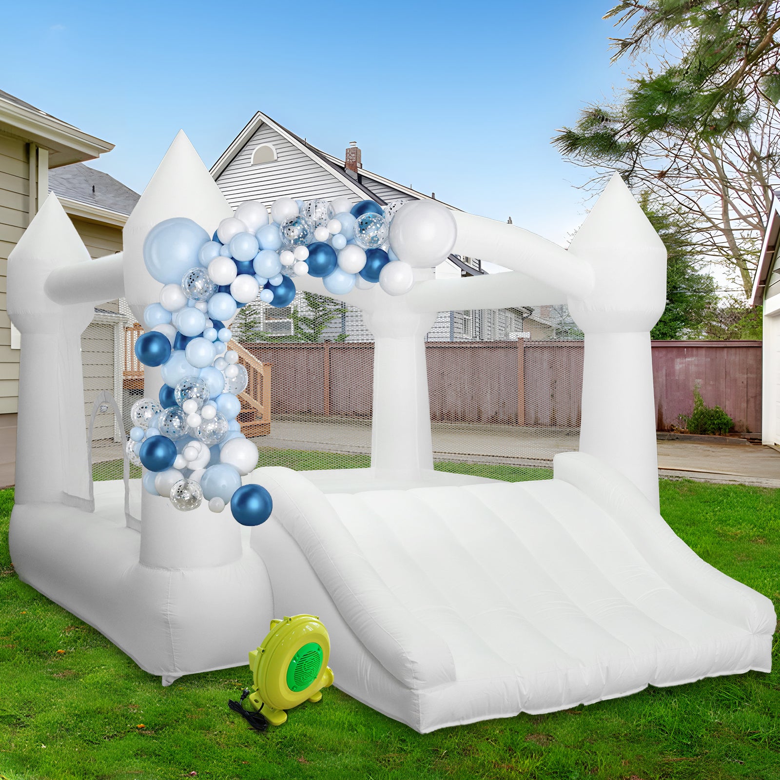 AKSPORT White Bounce House 11.97 * 8.98 * 7.15FT