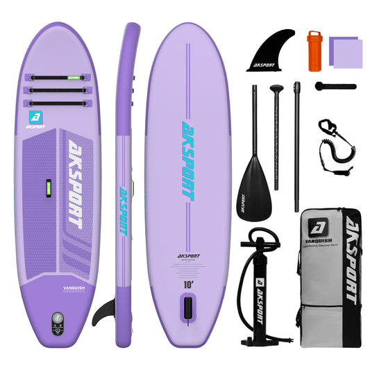 AKSPORT 10' Inflatable Stand-up Paddle Board Package Purple