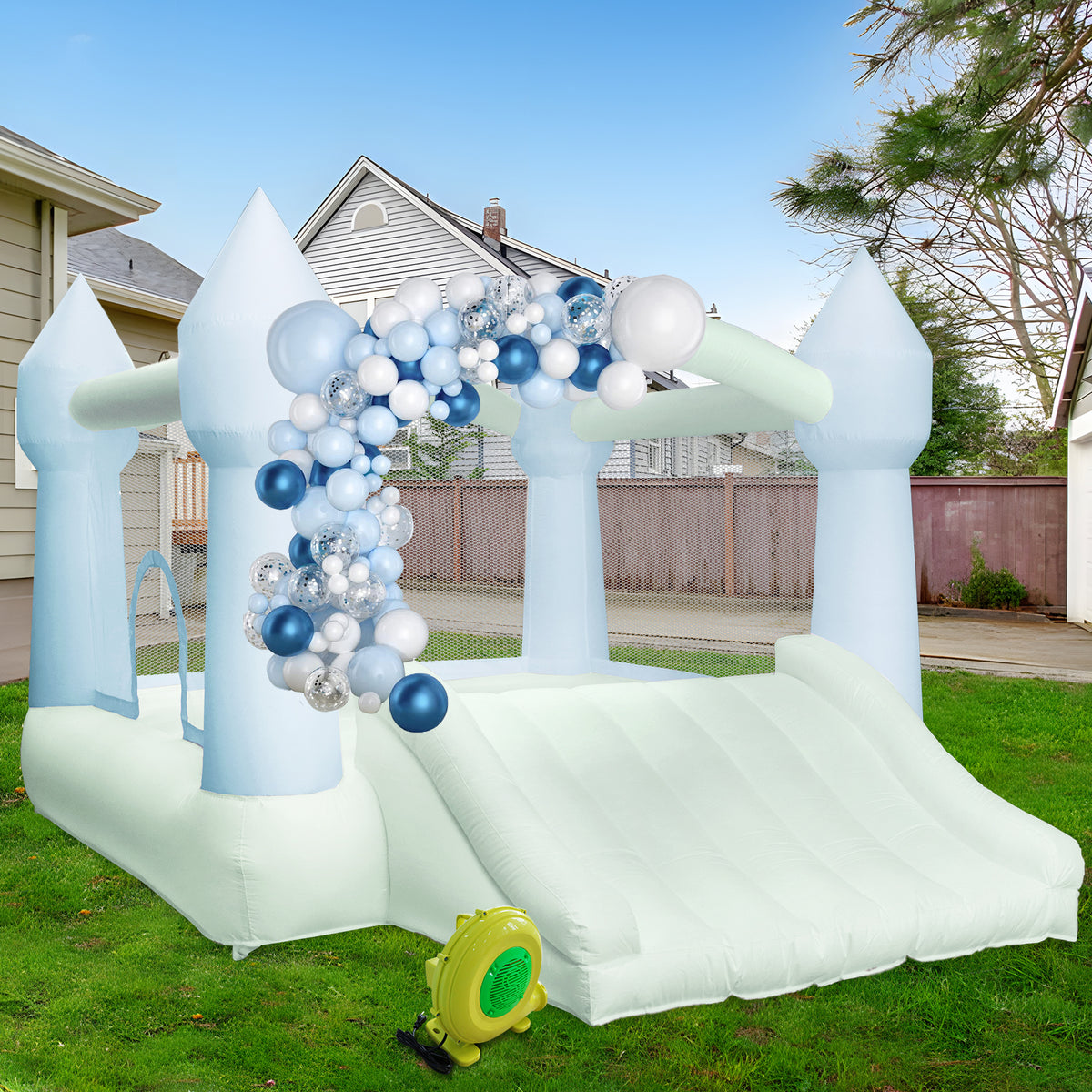 AKSPORT White Bounce House 11.97 * 8.98 * 7.15FT