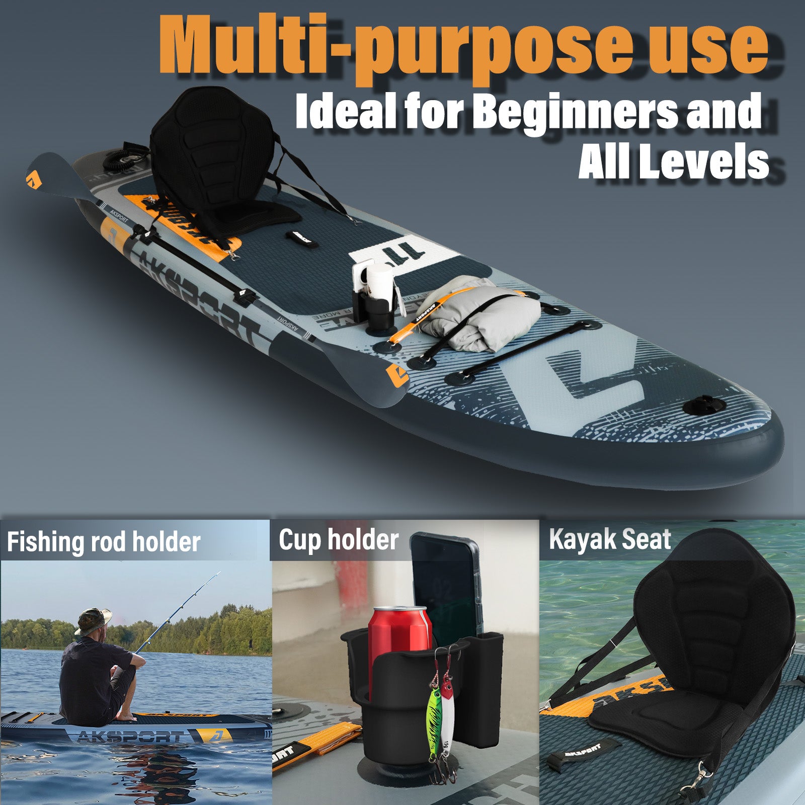 AKSPORT 11' Inflatable Paddle Board