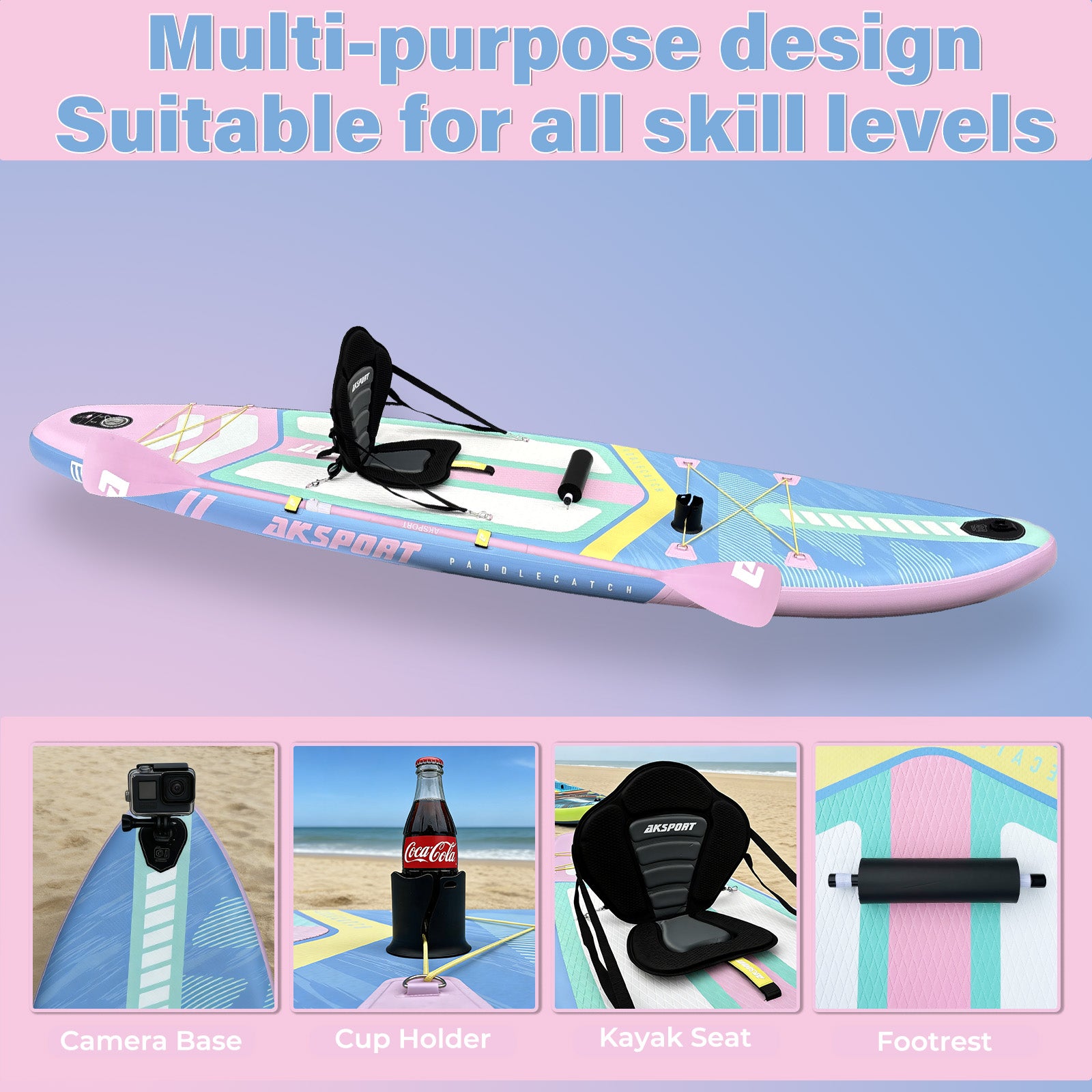 AKSPORT 11' Inflatable Stand Up Paddle Board
