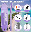 AKSPORT 10' Inflatable Stand-up Paddle Board Package Purple