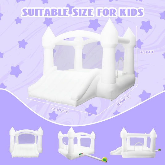 AKSPORT White Bounce House 11.97 * 8.98 * 7.15FT