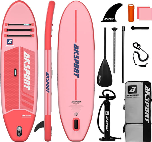 AKSPORT 10' Inflatable Stand-up Paddle Board Package Pink