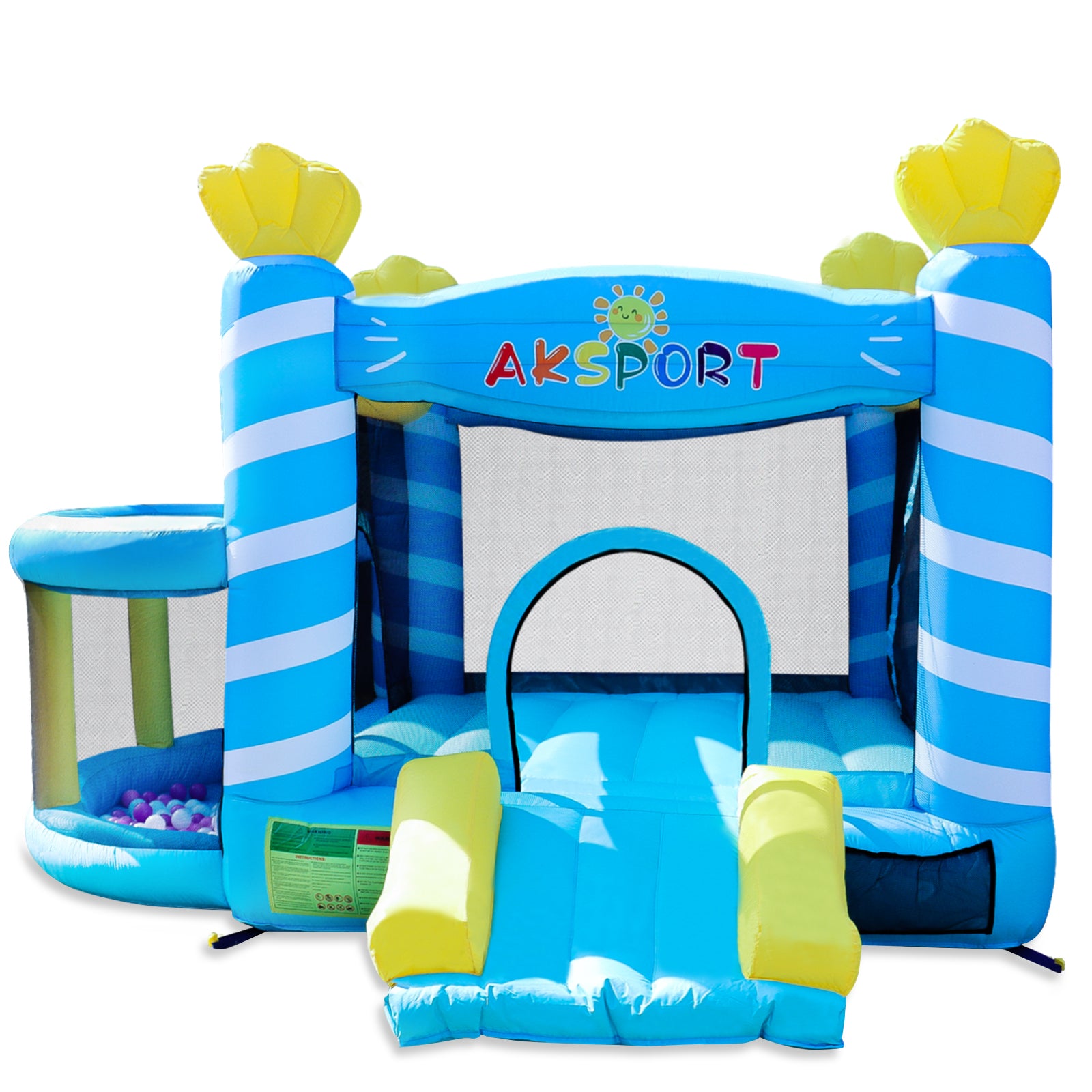 AKSPORT Inflatable Bounce House-Blue - AKSPORT