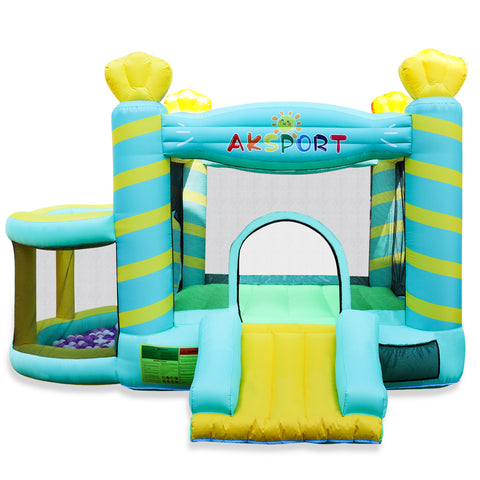 AKSPORT Inflatable Bounce House-Green - AKSPORT