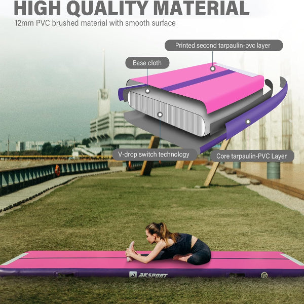 Tapis Gonflable Air Track 10 Cm - Pour Gymnastique, Yoga Tapis Gonflable Air Track 10 Cm - Pour Gymnastique, Yoga