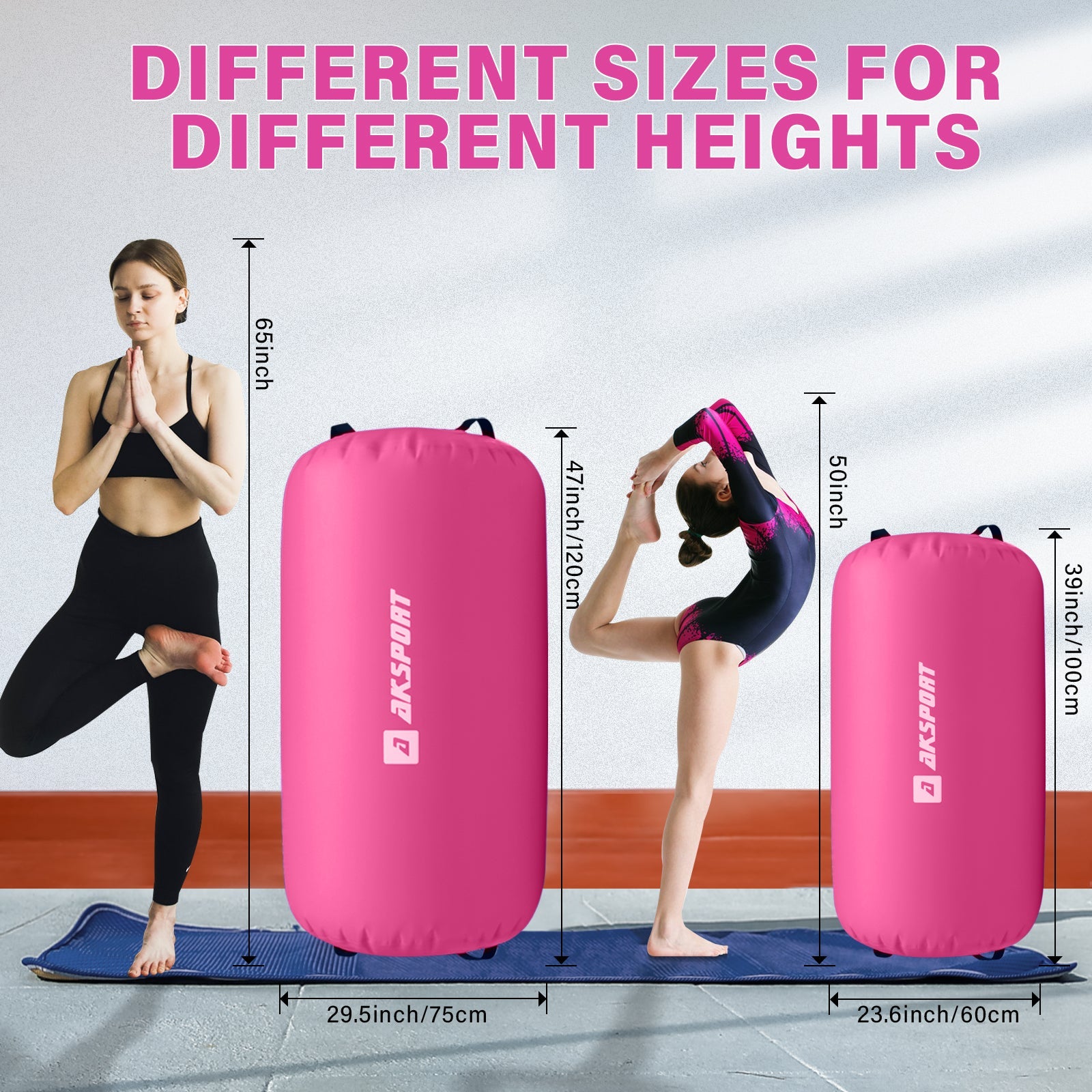 Rullo Gonfiabile Per Ginnastica E Yoga Air Roll Barrel – 100/120 Cm, Sicuro E Resistente