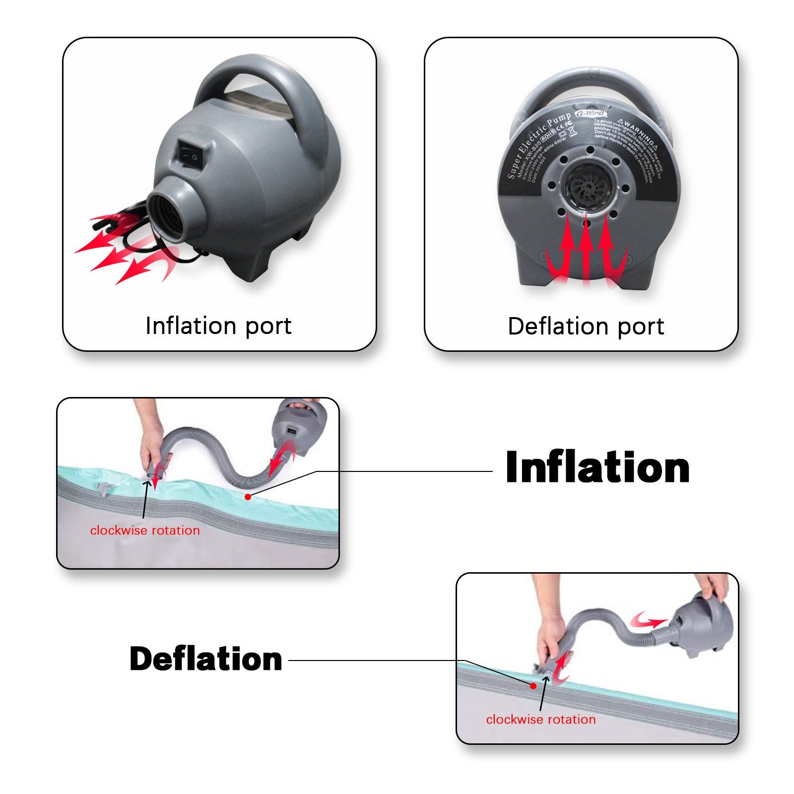 AKSPORT Electric Air Pump for Air Tracks - AKSPORT